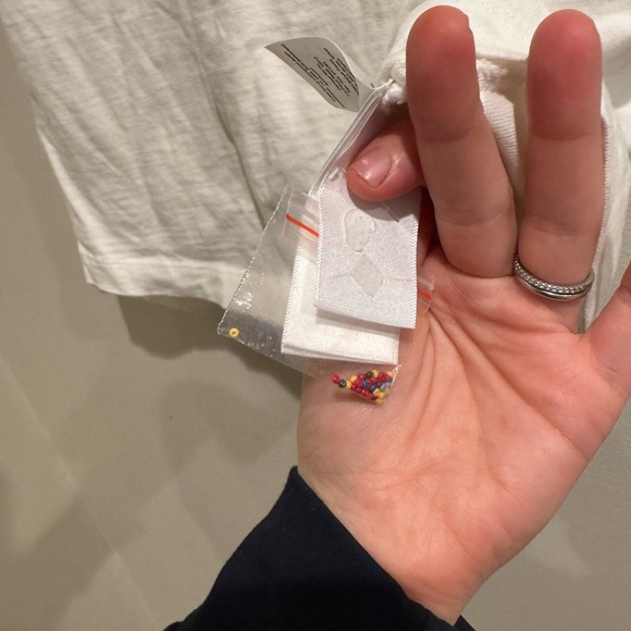 Farm Rio White Beaded Flowers‎ T-Shirt Small - Picture 8 of 13